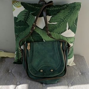 Genuine Spanish suede shoulder bag - green